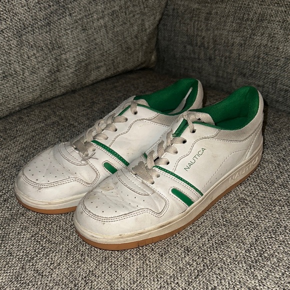 Nautica Other - Boys Nautica White and Green Retro Sneakers with Gum Sole